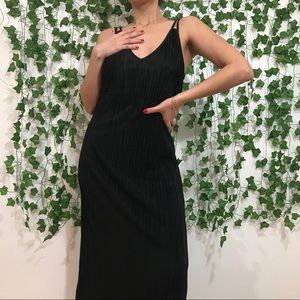 GREEK GODDESS BLACK ANKLE LENGTH DRESS